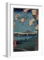 Forest of Suijin Shrine and Masaki on the Sumida River, August 1856-Utagawa Hiroshige-Framed Giclee Print