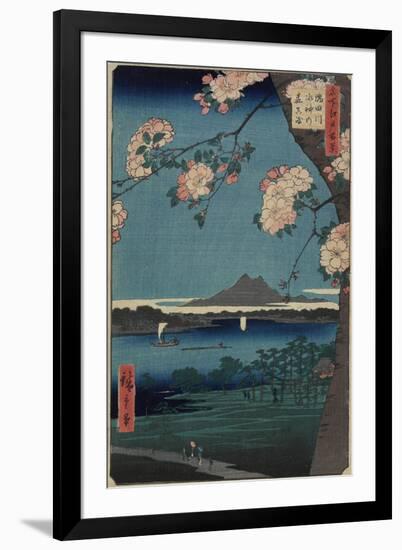 Forest of Suijin Shrine and Masaki on the Sumida River, August 1856-Utagawa Hiroshige-Framed Giclee Print