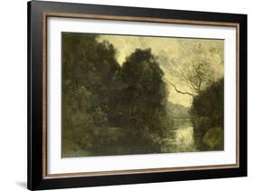 Forest Pond-Jean-Baptiste-Camille Corot-Framed Art Print