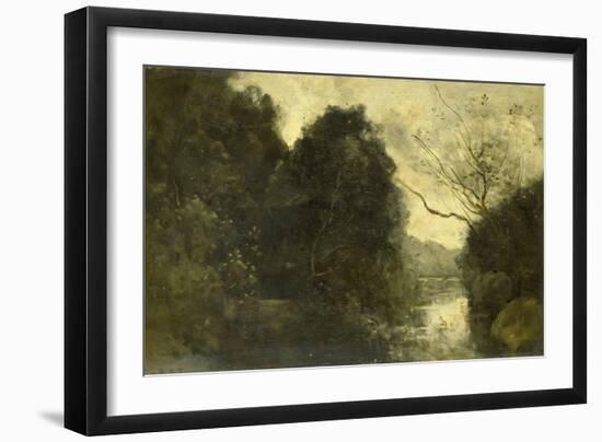 Forest Pond-Jean-Baptiste-Camille Corot-Framed Art Print