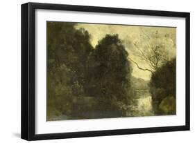 Forest Pond-Jean-Baptiste-Camille Corot-Framed Art Print