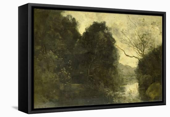 Forest Pond-Jean-Baptiste-Camille Corot-Framed Stretched Canvas