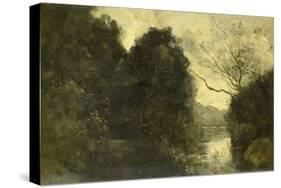 Forest Pond-Jean-Baptiste-Camille Corot-Stretched Canvas