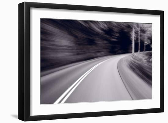 Forest Road Trip BW-Steve Gadomski-Framed Photographic Print