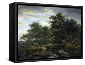 Forest Scene-Jacob Isaacksz Van Ruisdael-Framed Stretched Canvas