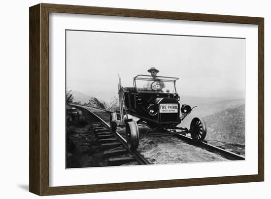 Forest Service Fire Patrol Photograph-Lantern Press-Framed Art Print