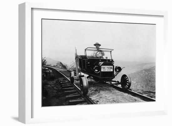 Forest Service Fire Patrol Photograph-Lantern Press-Framed Art Print