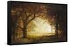 Forest Sunrise-Albert Bierstadt-Framed Stretched Canvas