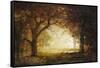 Forest Sunrise-Albert Bierstadt-Framed Stretched Canvas