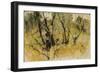 Forest with a Figure, the Study of a Fan-Giovanni Fattori-Framed Giclee Print