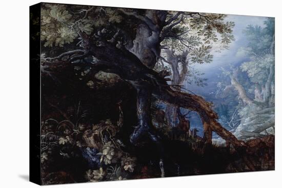 Forest with Deer, C.1608-10-Roelandt Jacobsz. Savery-Stretched Canvas