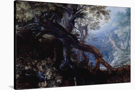 Forest with Deer, C.1608-10-Roelandt Jacobsz. Savery-Stretched Canvas