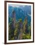 Forested Sandstone Pinnacles, Zhangjiajie National Forest Park, Hunnan, China-Charles Crust-Framed Photographic Print