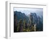 Forested Sandstone Pinnacles, Zhangjiajie National Forest Park, Hunnan, China-Charles Crust-Framed Photographic Print