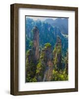 Forested Sandstone Pinnacles, Zhangjiajie National Forest Park, Hunnan, China-Charles Crust-Framed Photographic Print