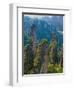 Forested Sandstone Pinnacles, Zhangjiajie National Forest Park, Hunnan, China-Charles Crust-Framed Photographic Print