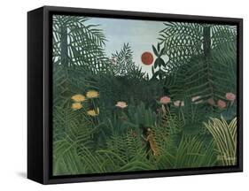 Foret Vierge au Soleil Couchant-Henri Rousseau-Framed Stretched Canvas