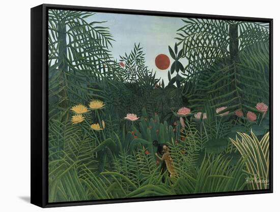 Foret Vierge au Soleil Couchant-Henri Rousseau-Framed Stretched Canvas