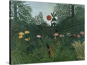 Foret Vierge au Soleil Couchant-Henri Rousseau-Stretched Canvas