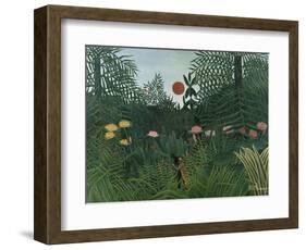 Foret Vierge au Soleil Couchant-Henri Rousseau-Framed Premium Giclee Print