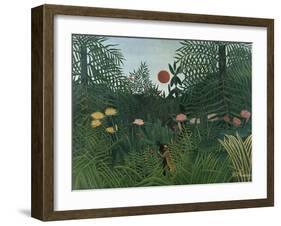 Foret Vierge au Soleil Couchant-Henri Rousseau-Framed Giclee Print