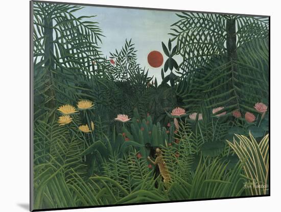 Foret Vierge au Soleil Couchant-Henri Rousseau-Mounted Giclee Print