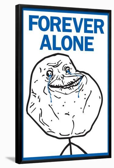 Forever Alone Rage Comic Meme Poster-null-Framed Poster