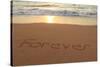 Forever Written in the Sand on a Beach at Sunset.-Hannamariah-Stretched Canvas