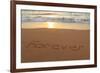 Forever Written in the Sand on a Beach at Sunset.-Hannamariah-Framed Photographic Print