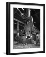 Forge in Action at Edgar Allens Steel Foundry, Sheffield, South Yorkshire, 1962-Michael Walters-Framed Photographic Print