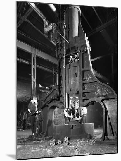 Forge in Action at Edgar Allens Steel Foundry, Sheffield, South Yorkshire, 1962-Michael Walters-Mounted Photographic Print