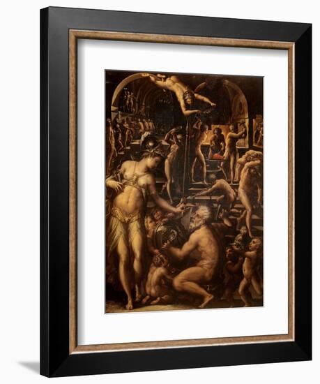 Forge of Vulcan-Giorgio Vasari-Framed Art Print