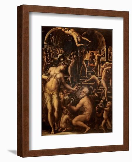 Forge of Vulcan-Giorgio Vasari-Framed Art Print