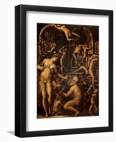 Forge of Vulcan-Giorgio Vasari-Framed Art Print