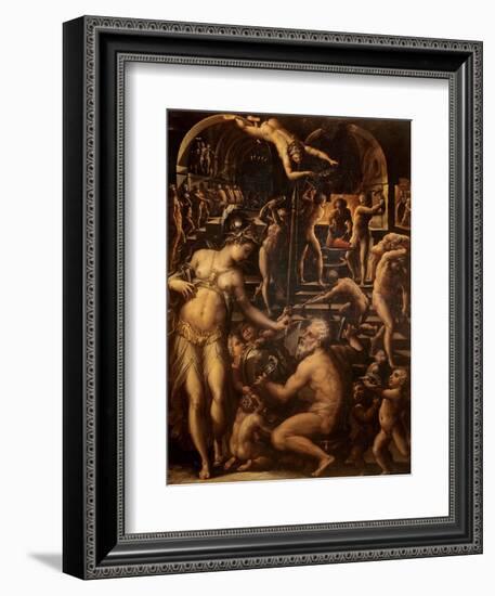 Forge of Vulcan-Giorgio Vasari-Framed Art Print