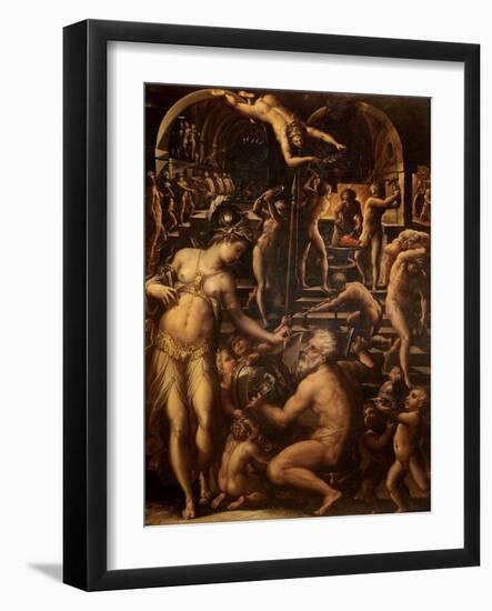 Forge of Vulcan-Giorgio Vasari-Framed Art Print