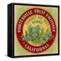 Forget Me Not Orange Label - Porterville, CA-Lantern Press-Framed Stretched Canvas