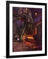 Forging Hammer at the International Nickel Company's Huntington, West Virginia Works (Colour Litho)-Terence Cuneo-Framed Giclee Print