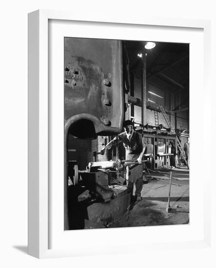 Forging Pins at Edgar Allens Steel Foundry, Sheffield, South Yorkshire, 1963-Michael Walters-Framed Photographic Print
