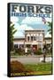 Fork High School, Washington-Lantern Press-Framed Stretched Canvas