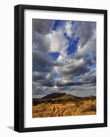 Fork in the road at sunset, Samburu Game Reserve, Kenya-Adam Jones-Framed Photographic Print