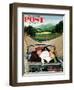 "Fork in the Road" Saturday Evening Post Cover, July 7, 1956-George Hughes-Framed Giclee Print