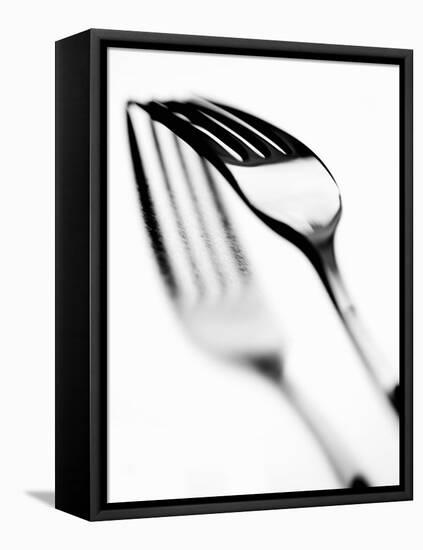 Fork with Shadow-null-Framed Stretched Canvas