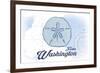 Forks, Washington - Sand Dollar - Blue - Coastal Icon-Lantern Press-Framed Premium Giclee Print