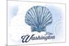 Forks, Washington - Scallop Shell - Blue - Coastal Icon-Lantern Press-Mounted Art Print
