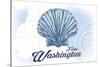 Forks, Washington - Scallop Shell - Blue - Coastal Icon-Lantern Press-Stretched Canvas