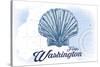 Forks, Washington - Scallop Shell - Blue - Coastal Icon-Lantern Press-Stretched Canvas