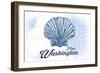 Forks, Washington - Scallop Shell - Blue - Coastal Icon-Lantern Press-Framed Art Print