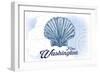 Forks, Washington - Scallop Shell - Blue - Coastal Icon-Lantern Press-Framed Art Print