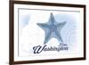 Forks, Washington - Starfish - Blue - Coastal Icon-Lantern Press-Framed Art Print